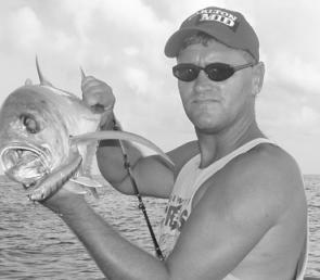 Lure and popper fishing the reefs can be rewarded with giant trevally or this case a big eye trevally as the author achieved. 